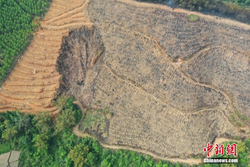 航拍東航客機墜毀現(xiàn)場