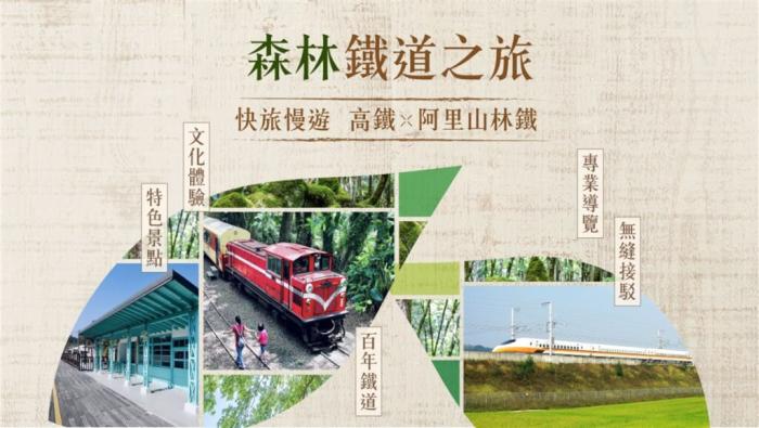 臺(tái)灣高鐵與林鐵合作推出“高鐵x阿里山林鐵之旅”一日及二日行程，帶旅客深度游阿里山。圖片來(lái)源：臺(tái)灣“中央社” 臺(tái)灣高鐵提供