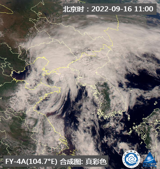 今天11時(shí)左右，衛(wèi)星云圖上“梅花”結(jié)構(gòu)變得松散。