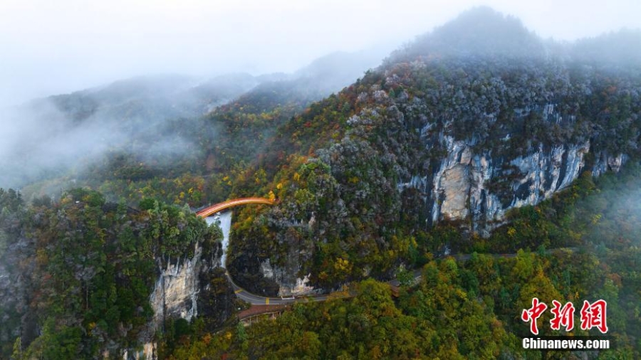 湖北神農(nóng)架迎賞秋“黃金期” 山川峽谷秋意十足