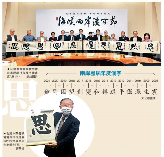 2022兩岸年度漢字 思