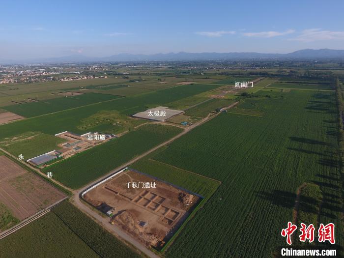 千秋門遺址與宮城軸線建筑位置關(guān)系圖(西北-東南)。(資料圖) 中國社會科學(xué)院考古研究所供圖