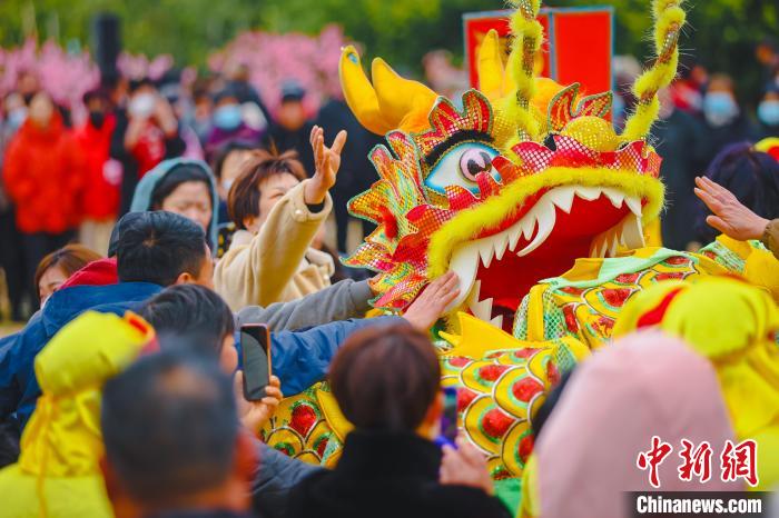 摸龍須現(xiàn)場(chǎng)。　章銘書 攝