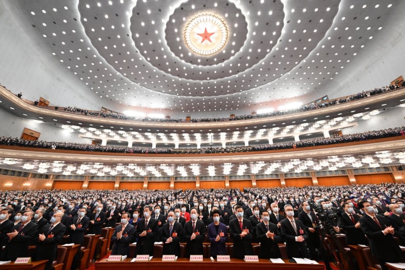 3月5日，第十四屆全國人民代表大會第一次會議在北京人民大會堂開幕。（圖源：新華社）