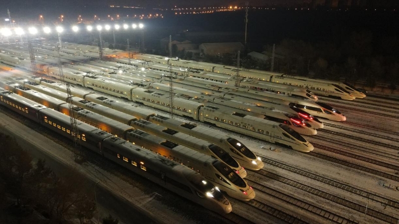 春運首日沈陽鐵路局動車段長春動車所（中國鐵路沈陽局供圖）