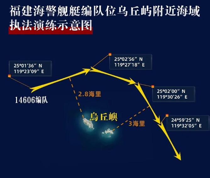 福建海警位烏丘嶼、東引島附近海域開(kāi)展綜合執(zhí)法演練