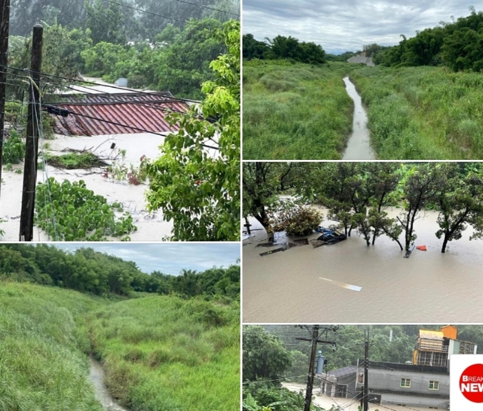 高雄市田寮區(qū)淹水災(zāi)情慘重，房子幾乎快被滅頂